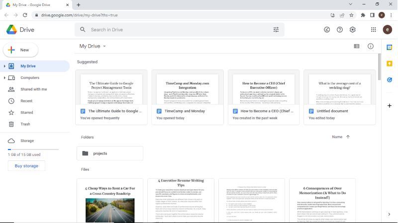 google drive screenshot