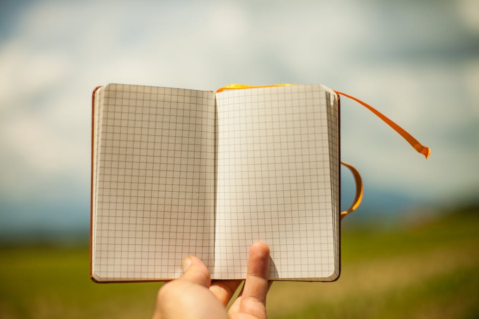 book, checked, hand