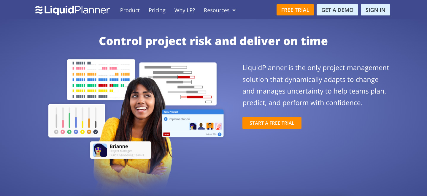 liquidplanner project management tools screen