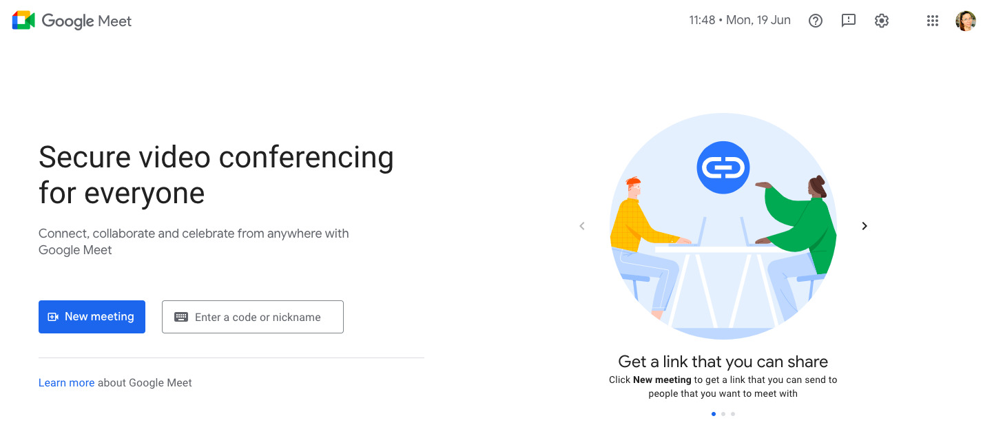 google meet remote work app