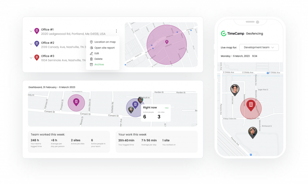 3rd shift hours timecamp geofencing