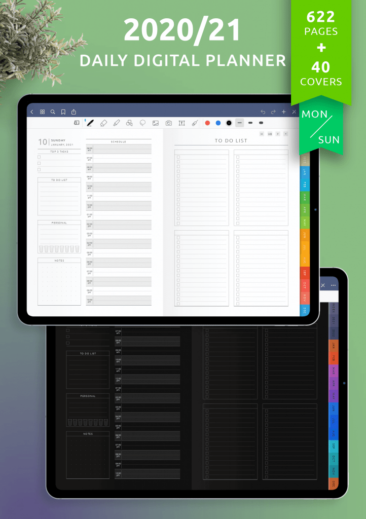 OnPlanners daily schedule template