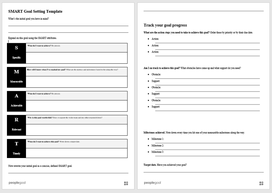 PeopleGoal smart goals template