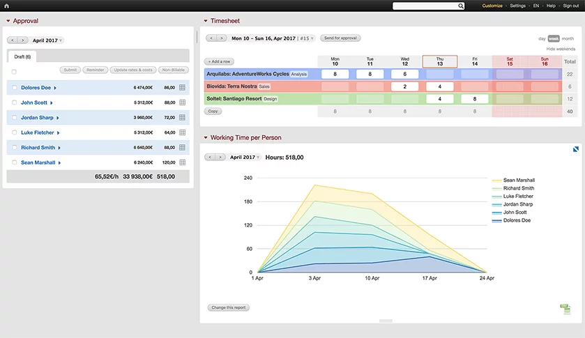 BeeBole screenshot - time tracker