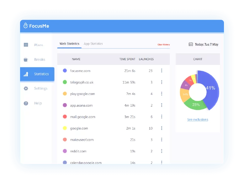 FocusMe productivity tracker