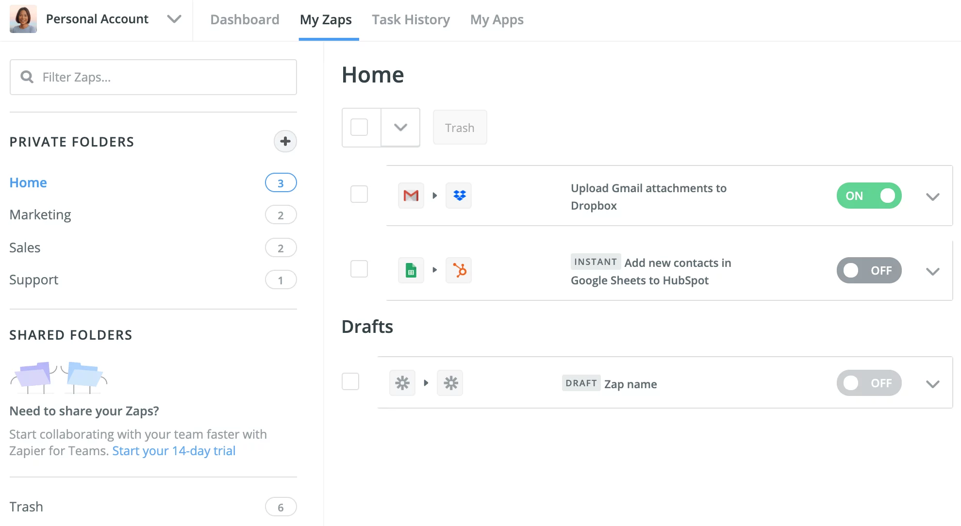 Zapier-screen